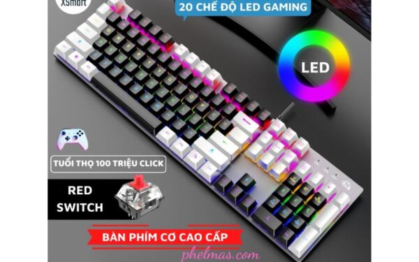 Bàn Phím Cơ Gaming K1 RED Switch 20 Chế Độ LED Màu Cực Đẹp