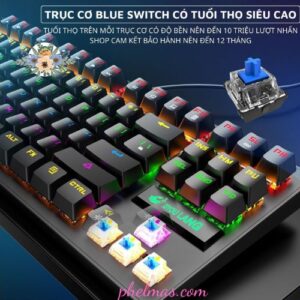 Bàn Phím Cơ Máy Tính Crack K2 PRO Led RGB 10 Chế Độ Khác Nhau