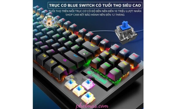 Bàn Phím Cơ Máy Tính Crack K2 PRO Led RGB 10 Chế Độ Khác Nhau