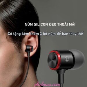 Tai nghe có dây siêu bass Poermax E3 âm thanh nổi tích hợp micro và nút điều khiển âm lượng