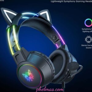 Tai nghe gaming chụp tai Onikuma RGB có dây hỗ trợ mic dùng nghe nhạc cho máy tính laptop