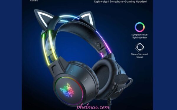 Tai nghe gaming chụp tai Onikuma RGB có dây hỗ trợ mic dùng nghe nhạc cho máy tính laptop